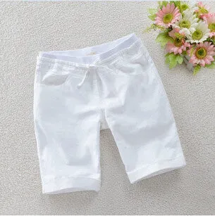 Linen Cotton Loose Shorts Women Short Casual Female Clothing Ladies Shorts Candy Colors