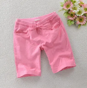 Linen Cotton Loose Shorts Women Short Casual Female Clothing Ladies Shorts Candy Colors