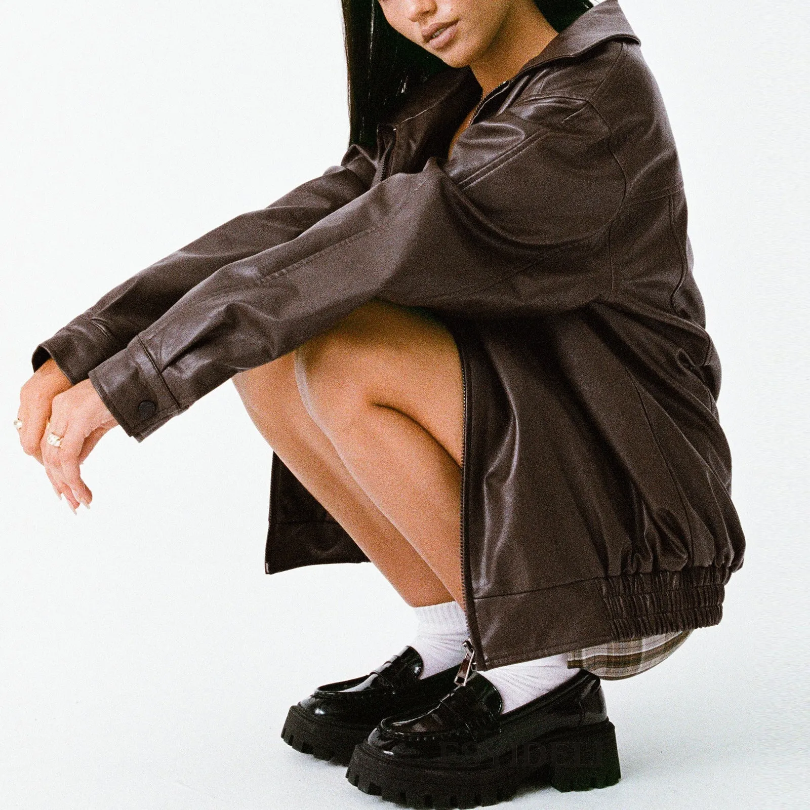 Locomotive-Style Leather Coat