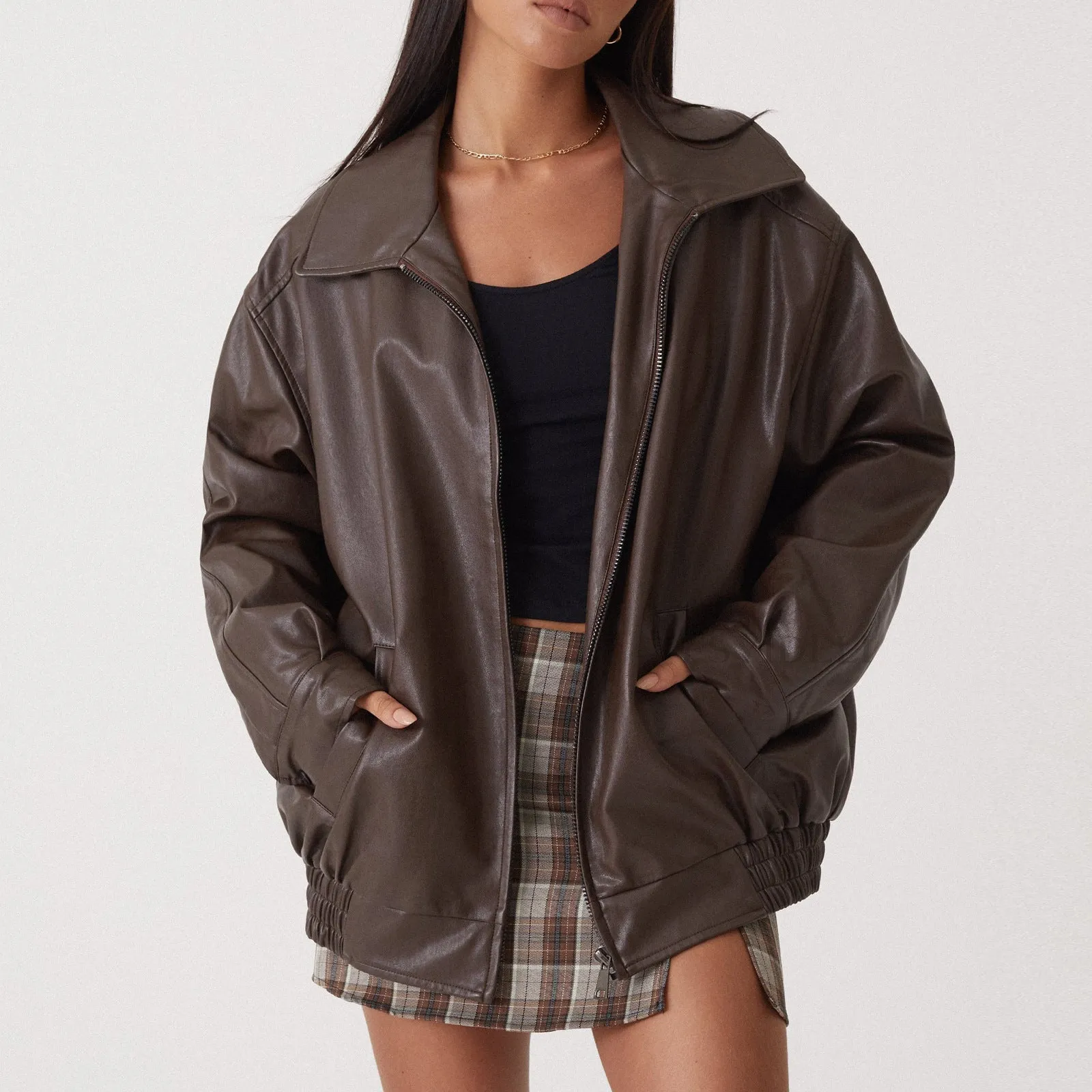 Locomotive-Style Leather Coat