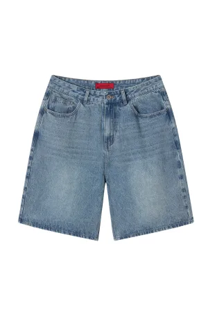 LOOSE DENIM SHORTS BLUE