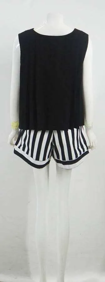 Luxe Stripe Shorts - Black White