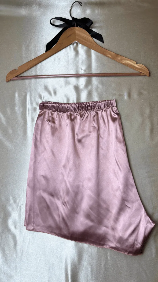 Luxury Satin Pink Pajama Shorts