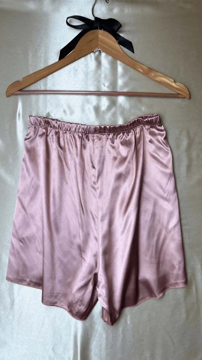 Luxury Satin Pink Pajama Shorts