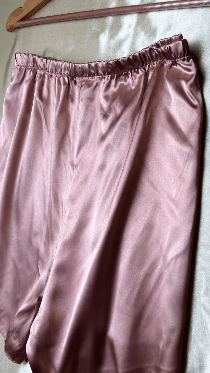Luxury Satin Pink Pajama Shorts