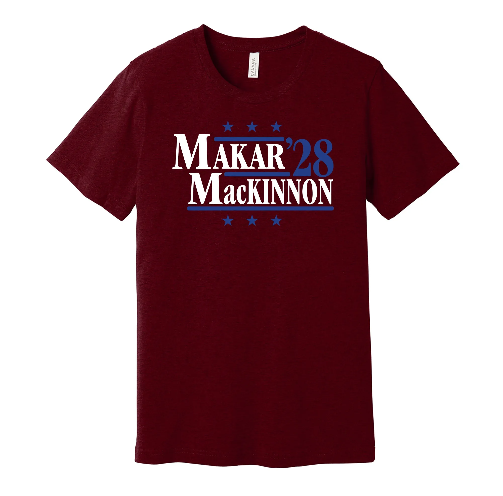 Makar & MacKinnon '28 - Colorado Hockey Political Campaign Parody T-Shirt - Hyper Than Hype Shirts