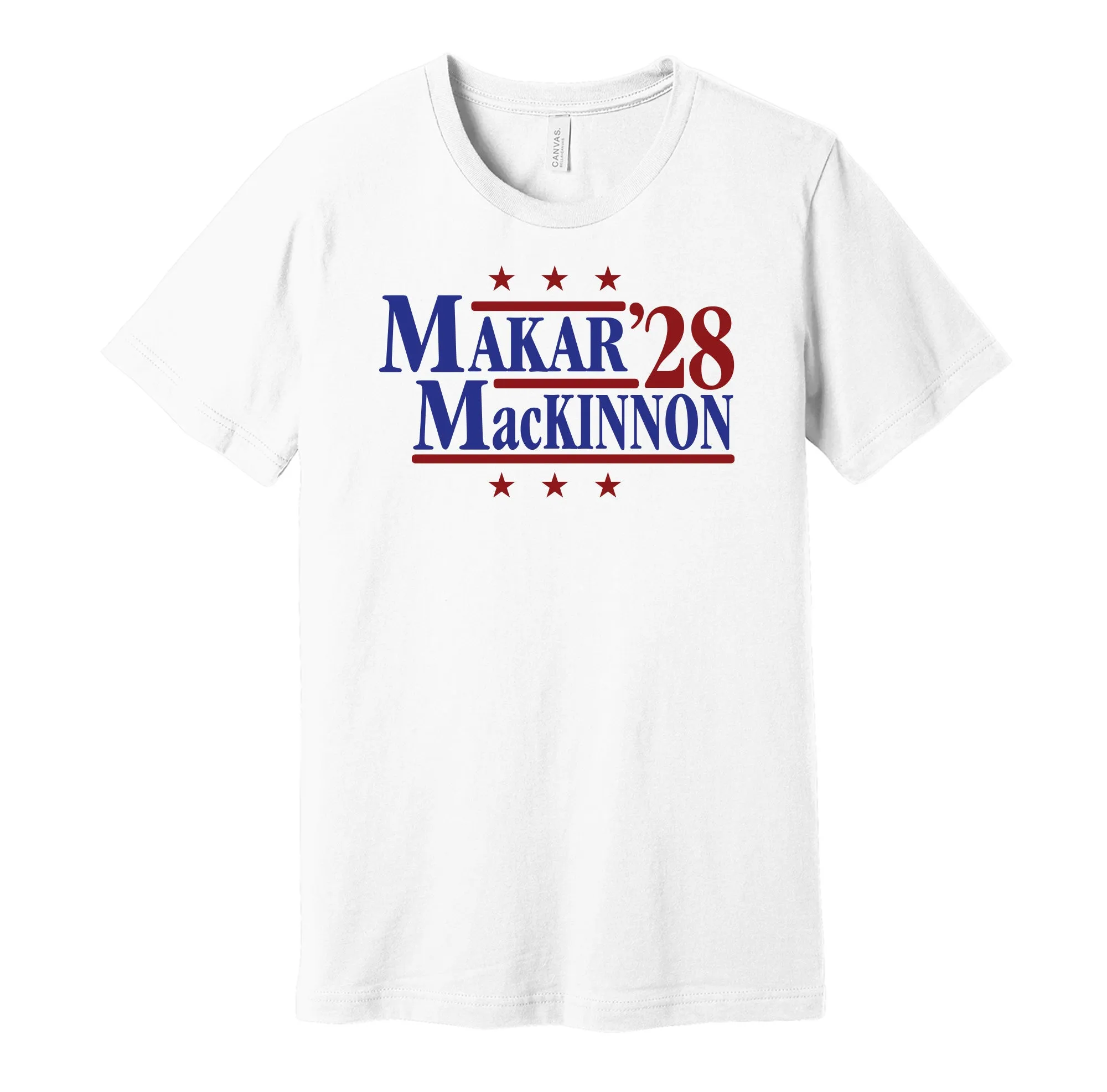 Makar & MacKinnon '28 - Colorado Hockey Political Campaign Parody T-Shirt - Hyper Than Hype Shirts