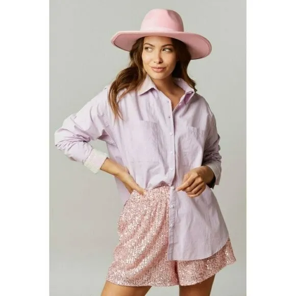 Making a Statement Sequin Sparkle Shorts in Pink