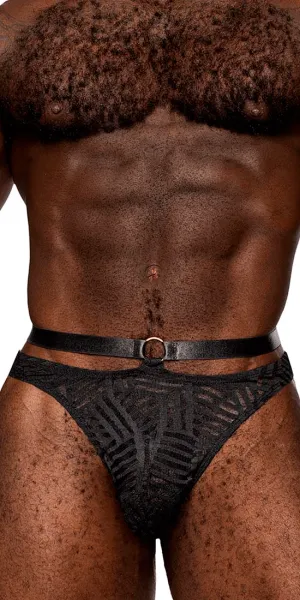 Male Power 415-284 Rude Awakening Strap Thong Black
