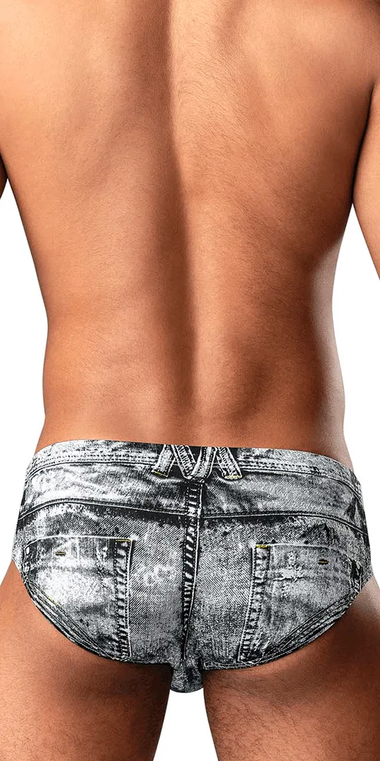 Male Power 486-286 Dirty Denim Bikini Denim Print
