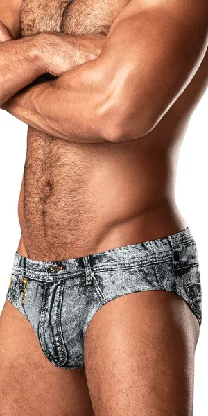 Male Power 486-286 Dirty Denim Bikini Denim Print