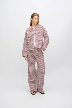 Malenes light denim jacket in stripes 4328 - Coco Milk