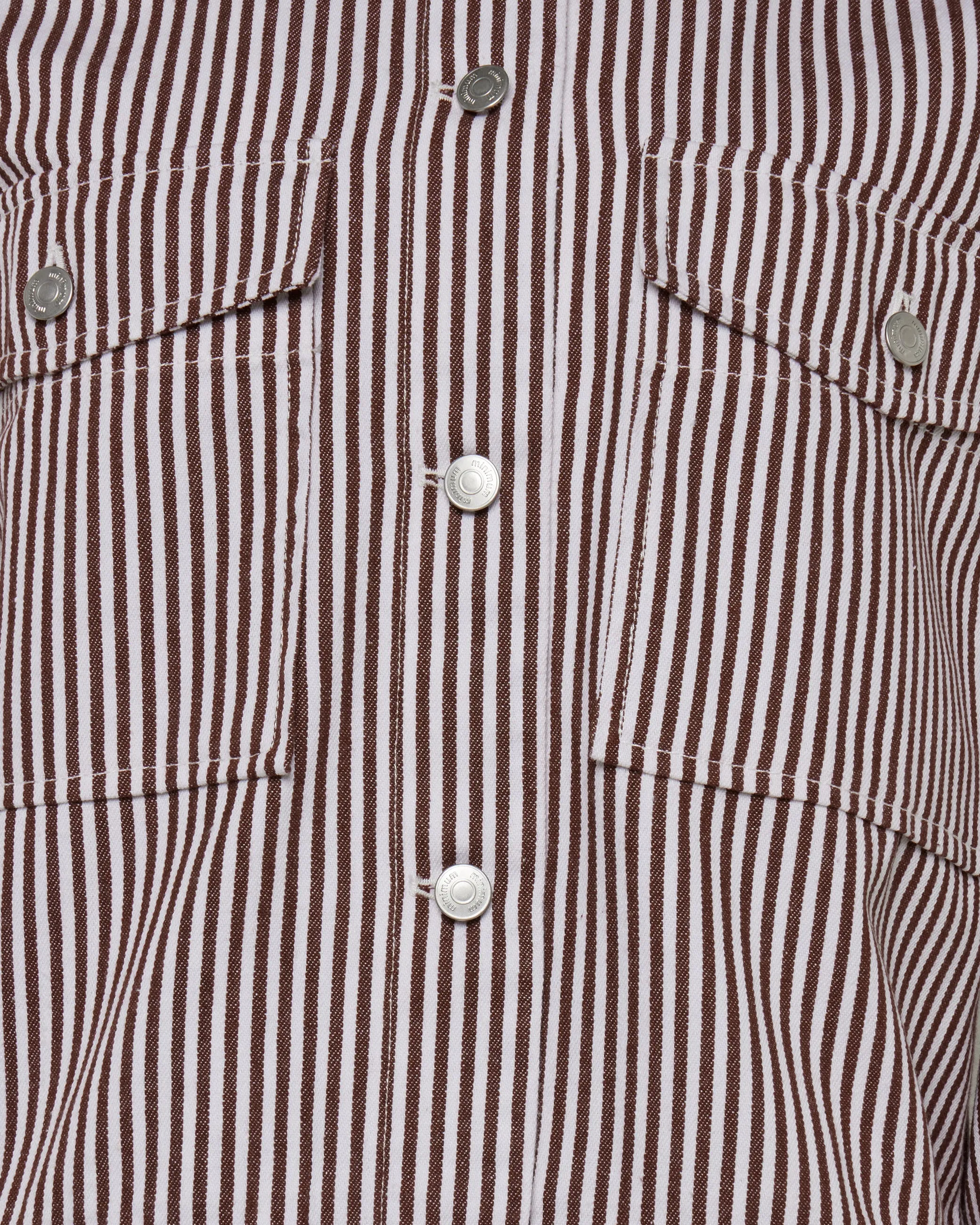 Malenes light denim jacket in stripes 4328 - Coco Milk