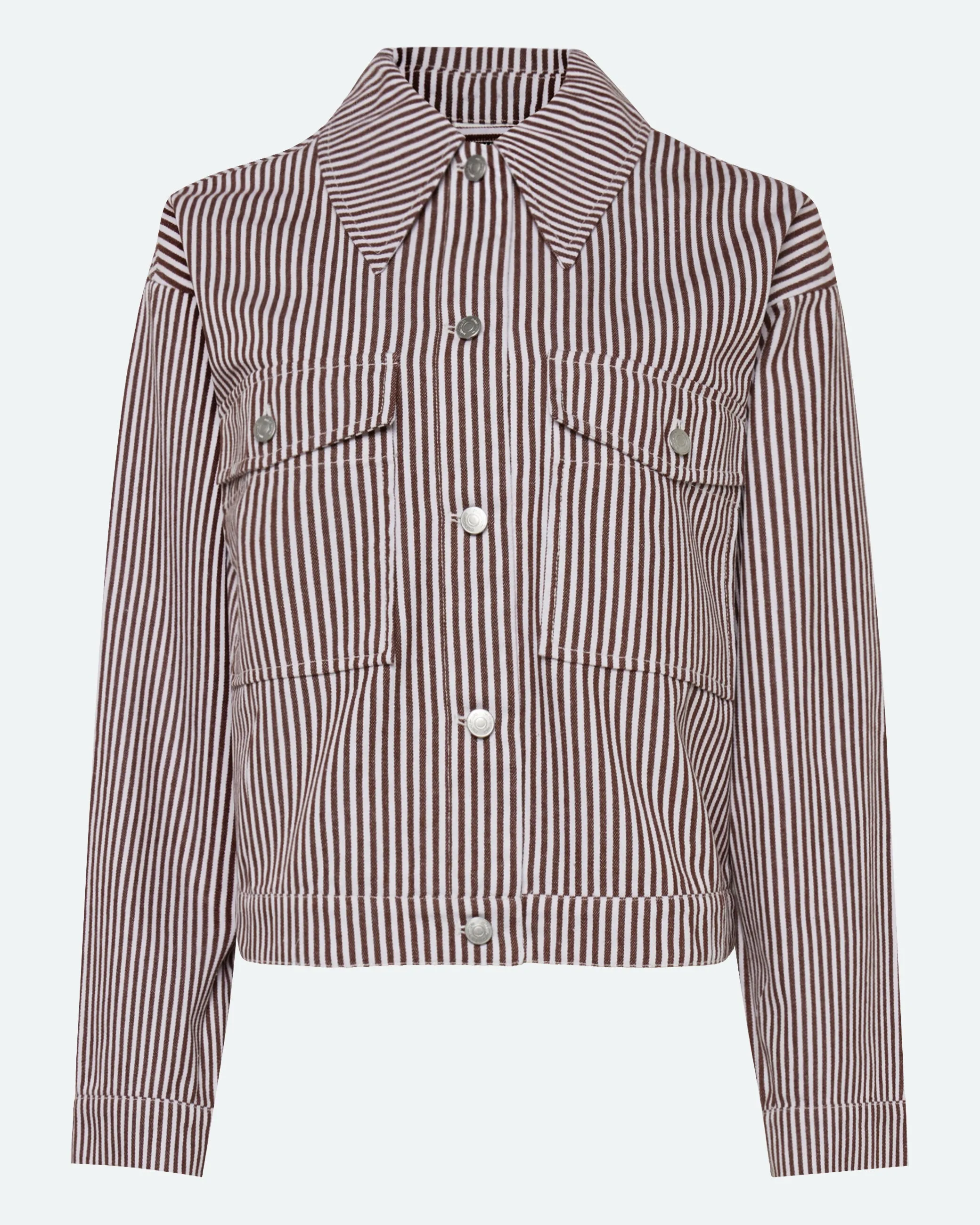 Malenes light denim jacket in stripes 4328 - Coco Milk