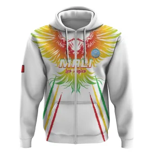 Mali Football Custom Zip Hoodie Go Eagles - White Color LT15
