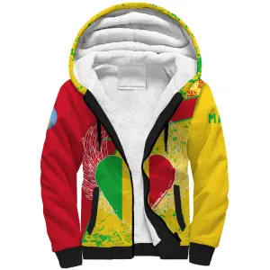 Mali in My Heart Sherpa Hoodie Map with National Flag Colors TS04