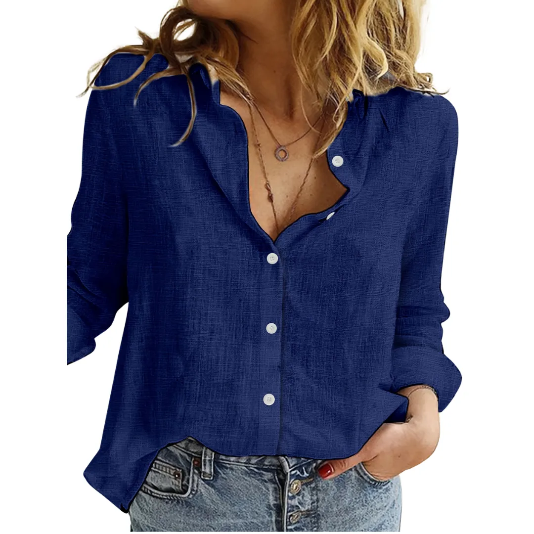 Mason | Casual Linen Button-Down Shirt – Relaxed Fit Blouse