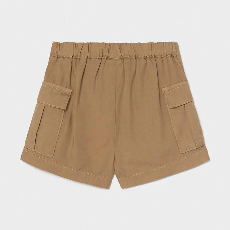 Mayoral Ecofriendly Loose Shorts Baby Girl - Caramel