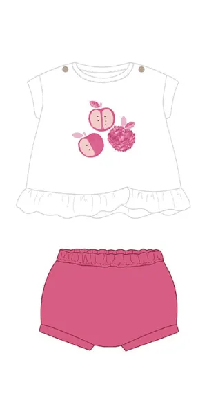 Mayoral Knit Shorts Set - Pink Apples