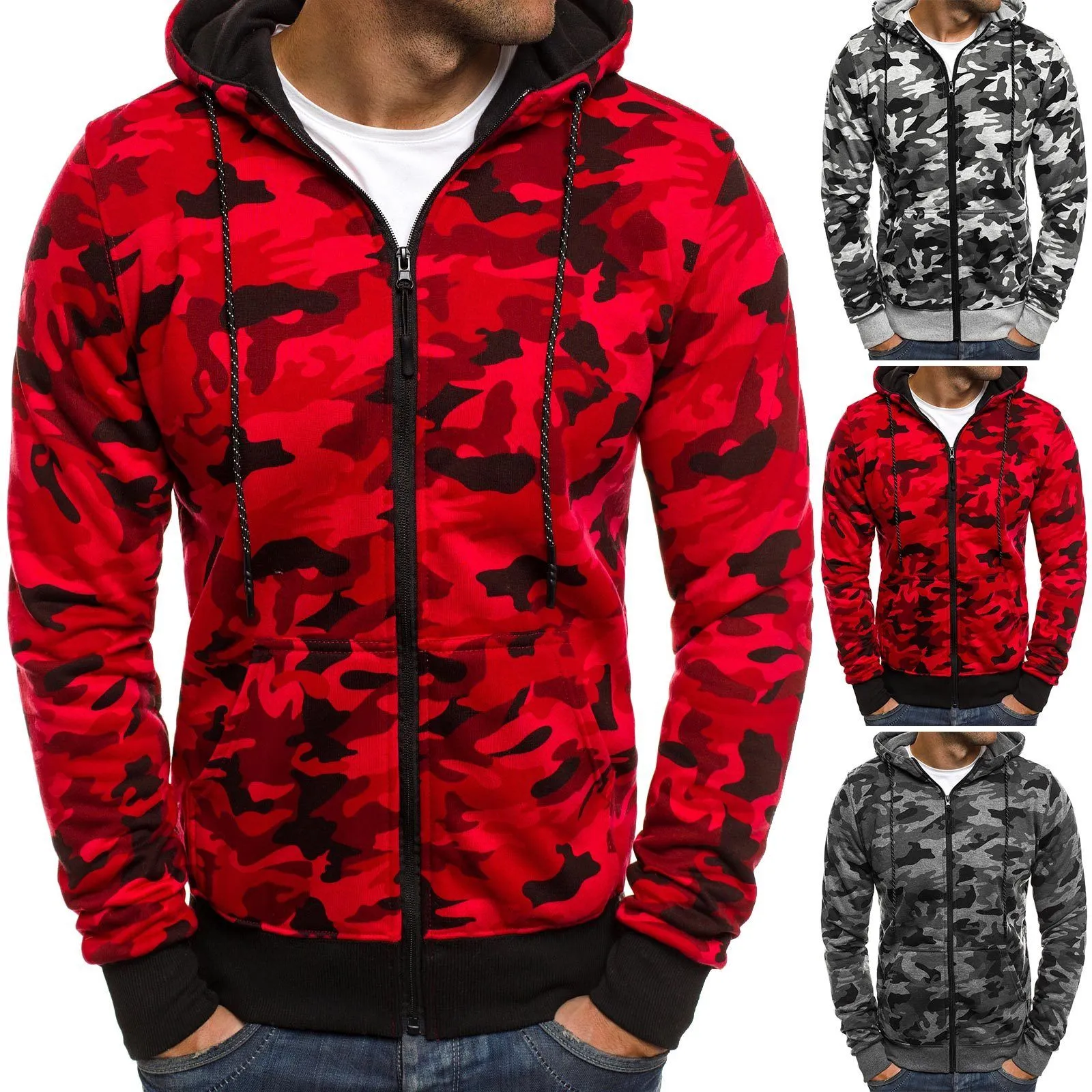 Men's TACTICAL Camouflage Zipped Hoodies
