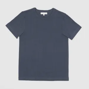 Merz b.Schwanen Soft Organic Cotton Loop Wheeler Short Sleeves T-Shirt Navy