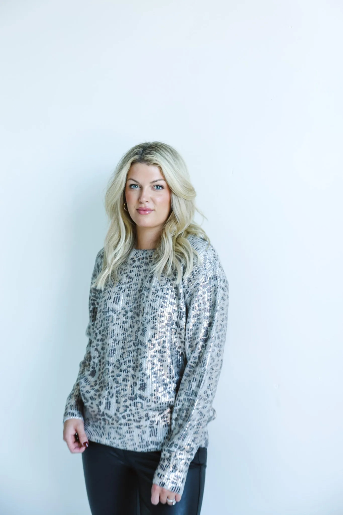Metallic Animal-Print Sweater-Final Sale