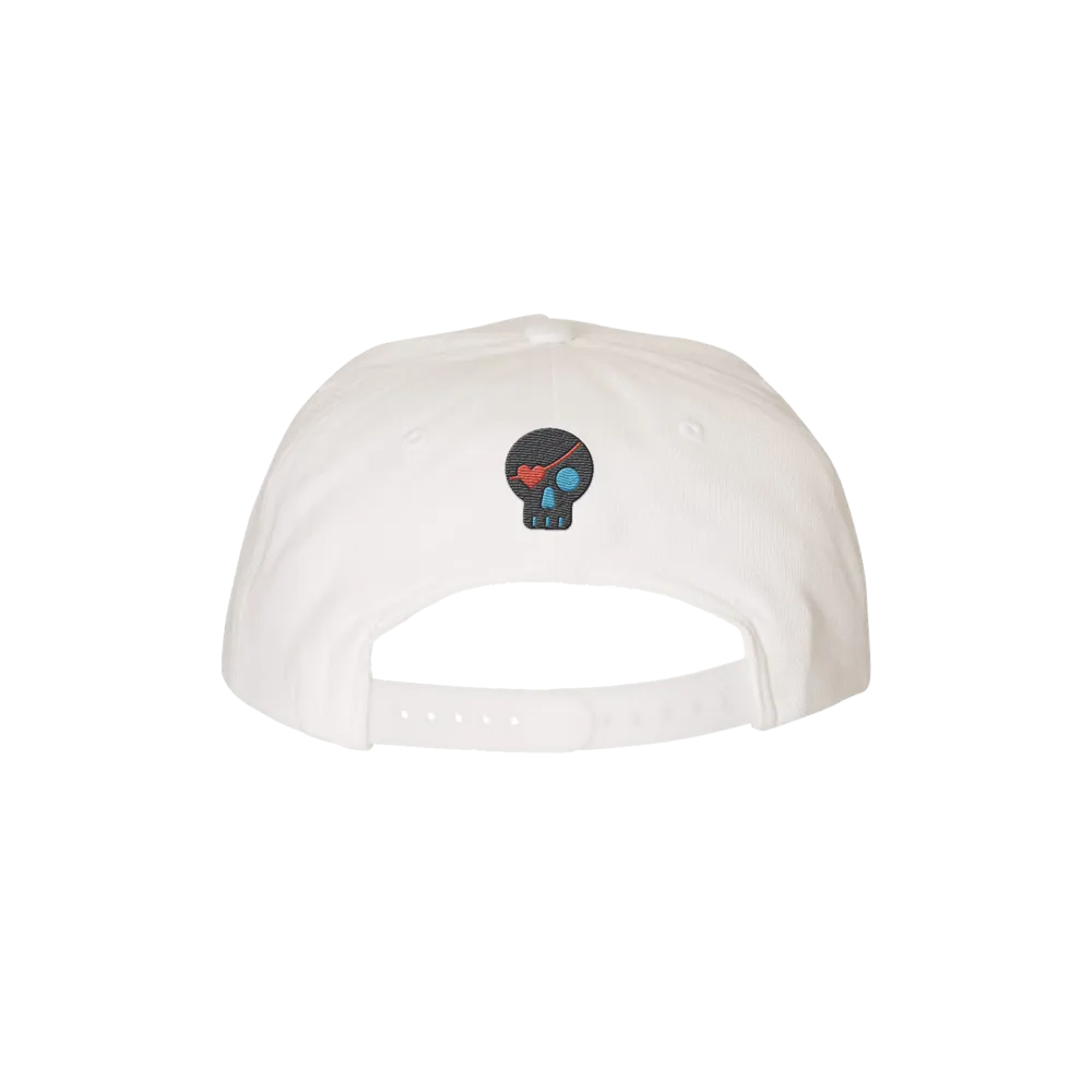 Michael Franti and Spearhead Skull White Snapback Hat