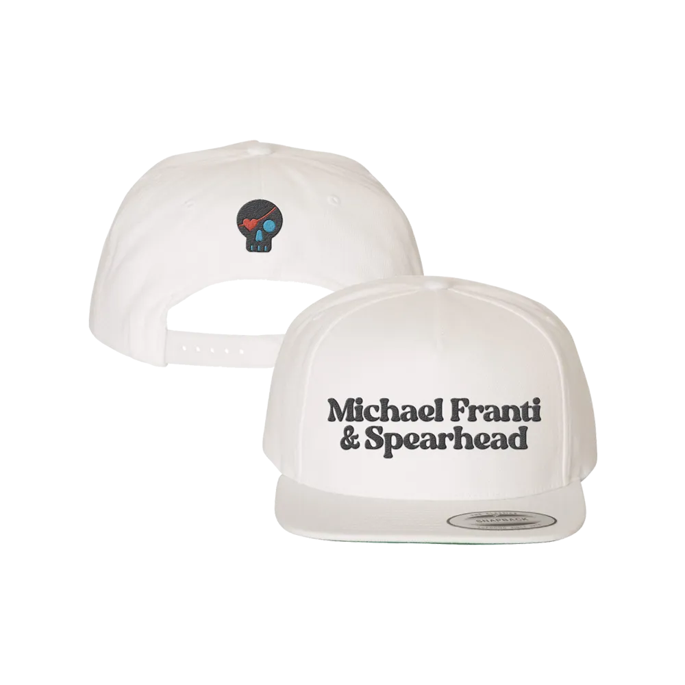 Michael Franti and Spearhead Skull White Snapback Hat