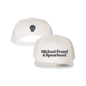 Michael Franti and Spearhead Skull White Snapback Hat