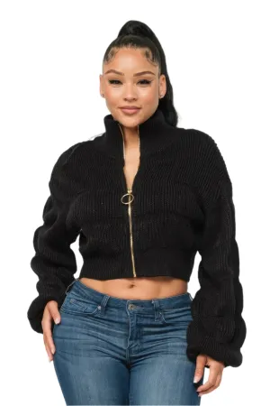 Michelin Sweater Top w/ Front Zipper
