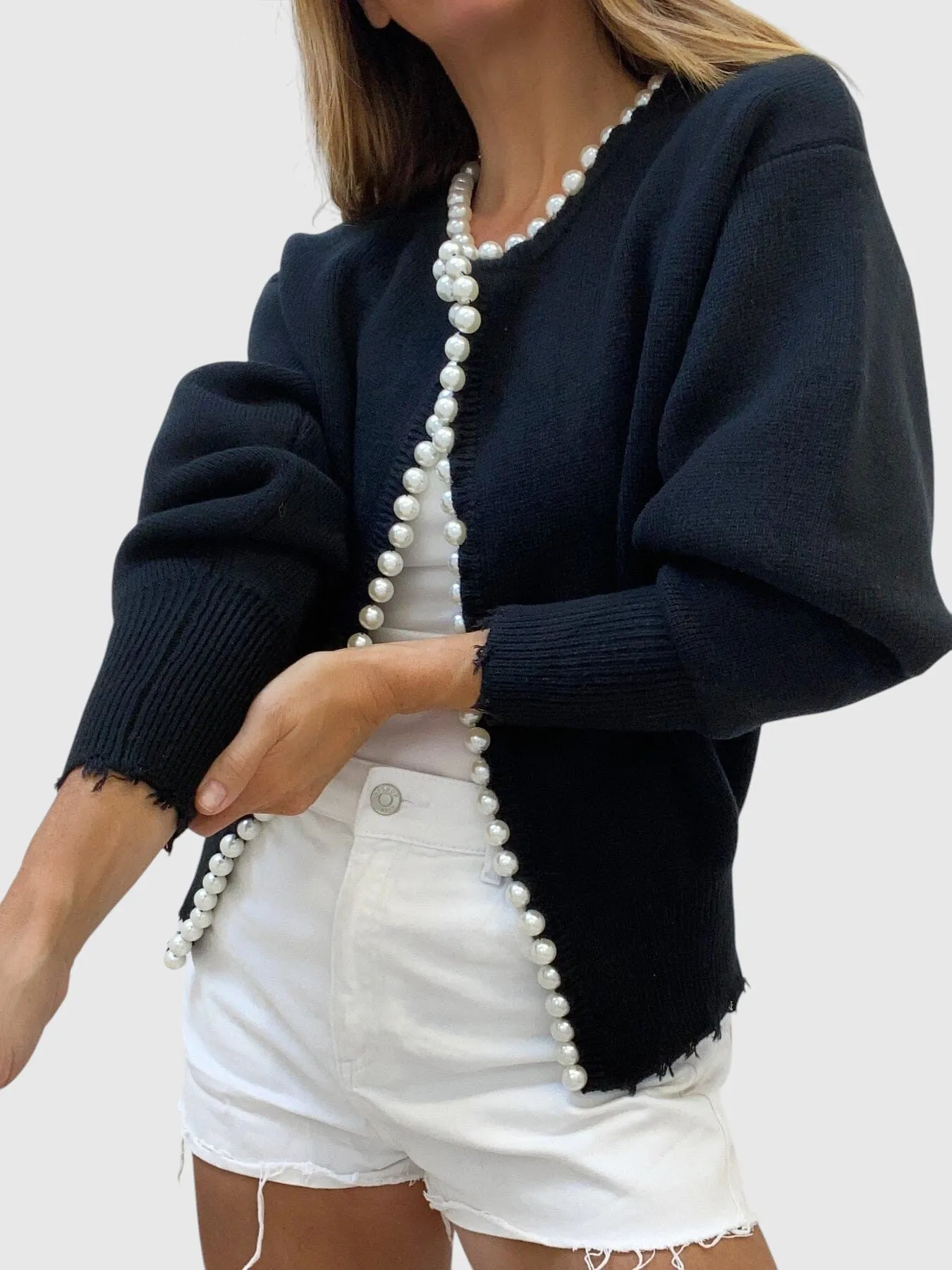 Milena™ - Cardigan with Pearls and Rips