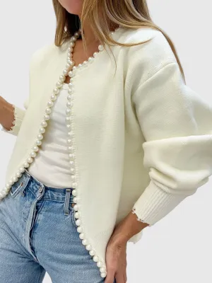 Milena™ - Cardigan with Pearls and Rips