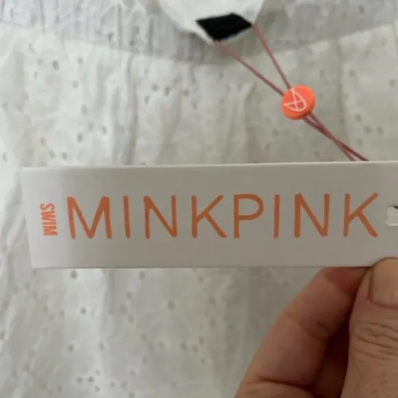 MINKPINK Luna Pleated Eyelet Shorts - White - Womens - Size Large