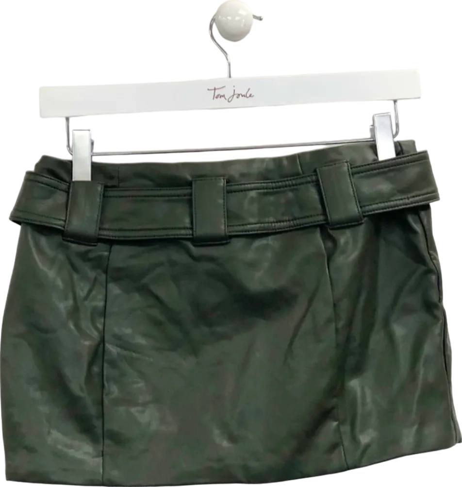 Mistress Rocks Dark Green Mini Skirt with Belt UK S
