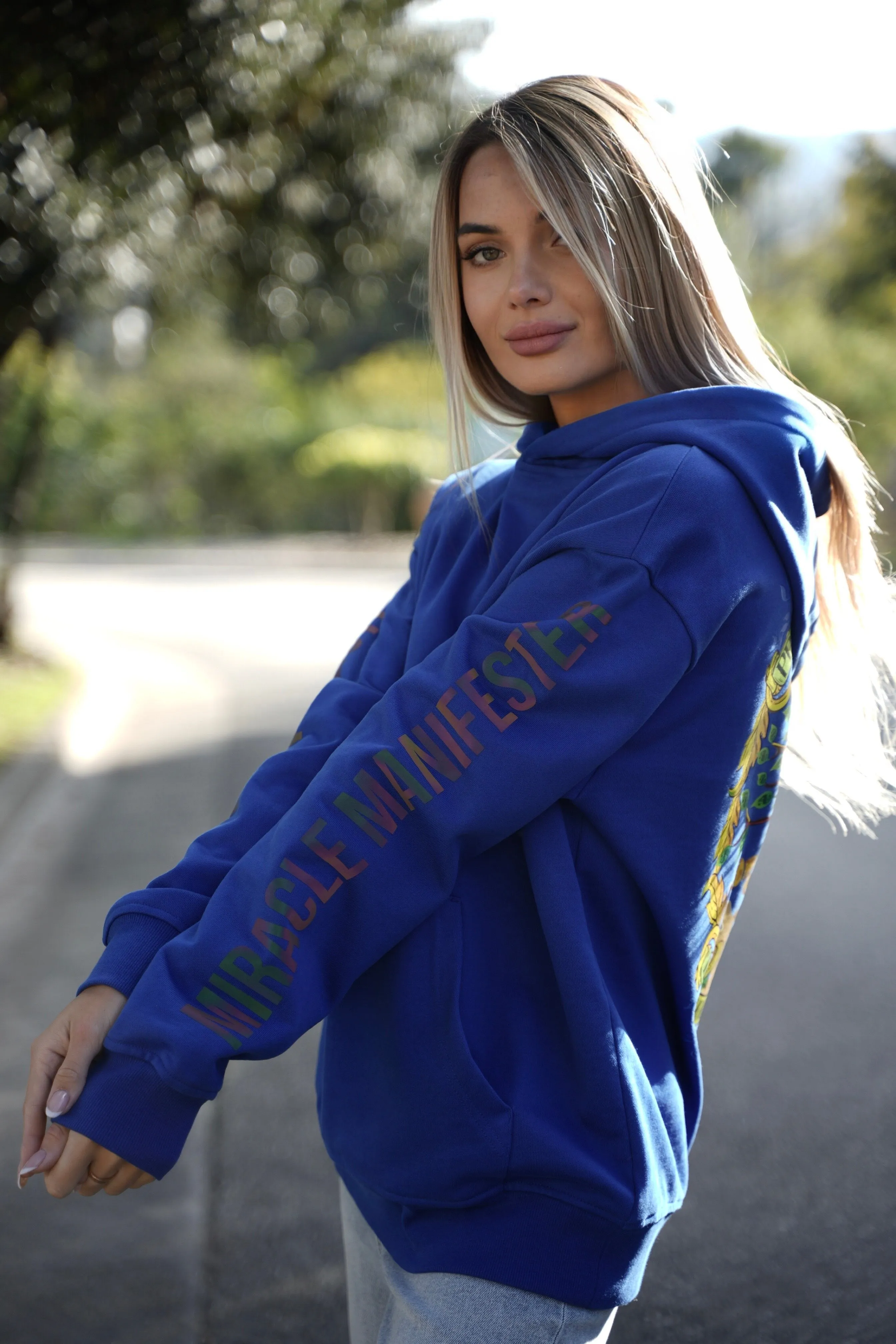Money Tree Reflective Affirmation Hoodie - Royal Blue