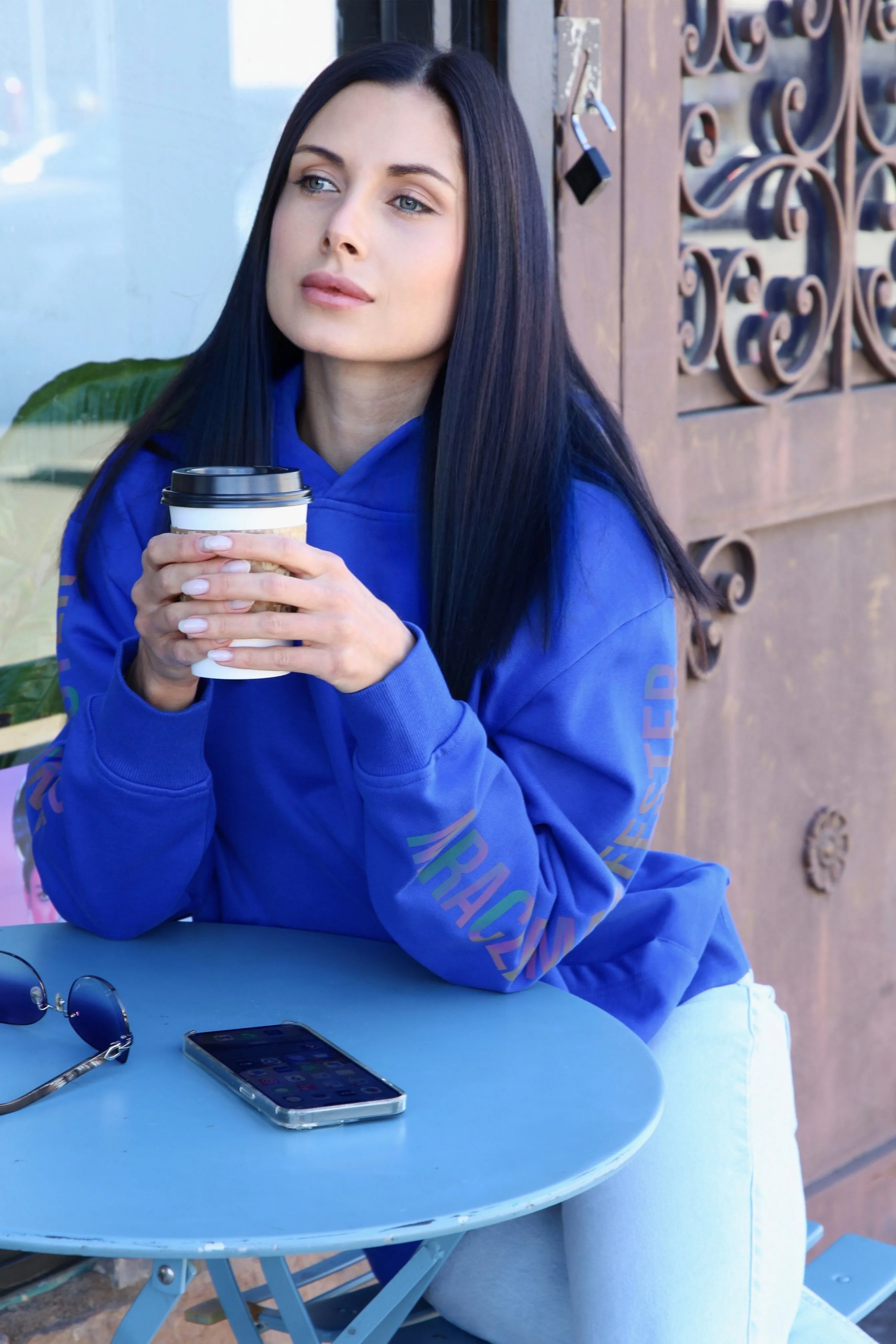 Money Tree Reflective Affirmation Hoodie - Royal Blue