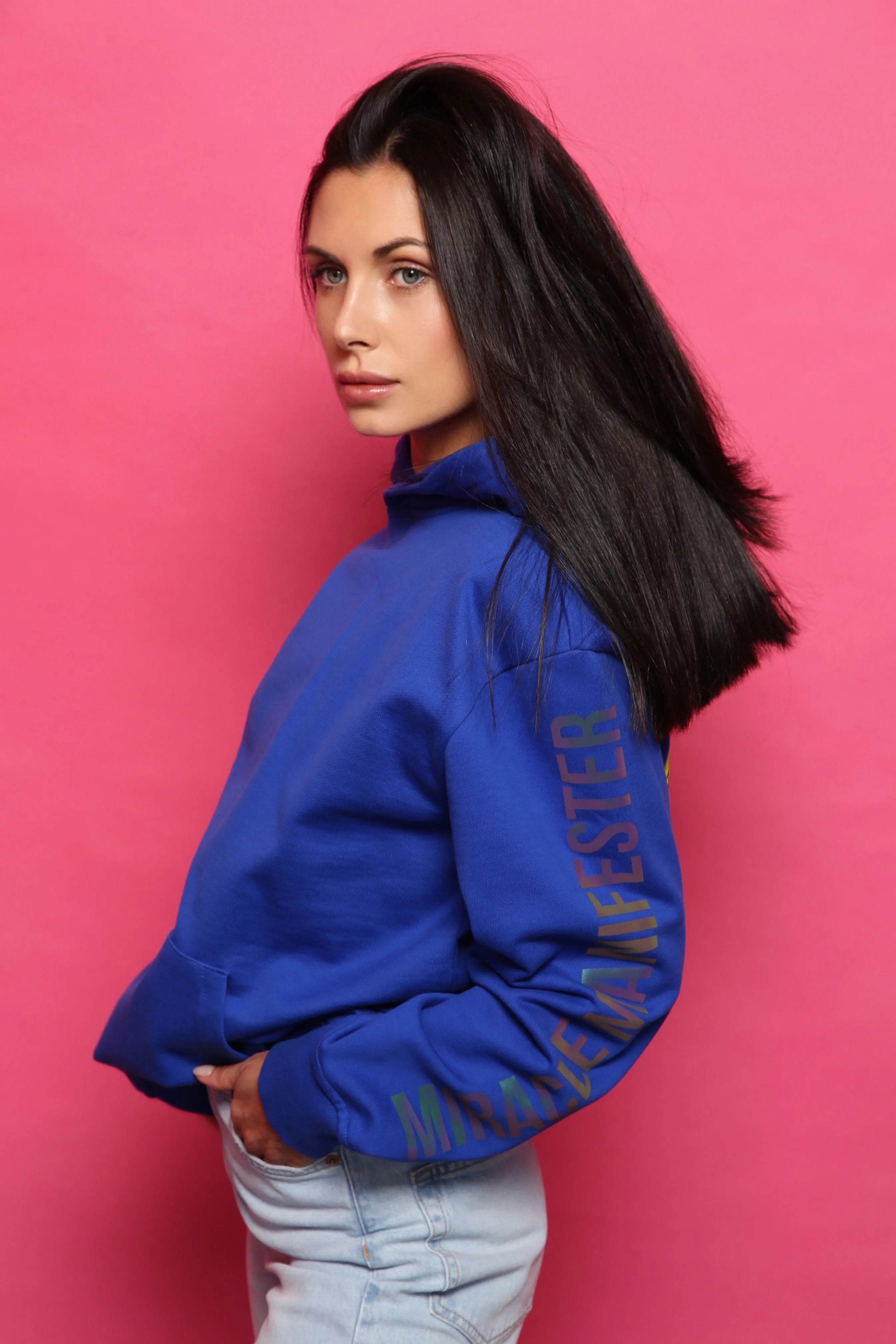 Money Tree Reflective Affirmation Hoodie - Royal Blue