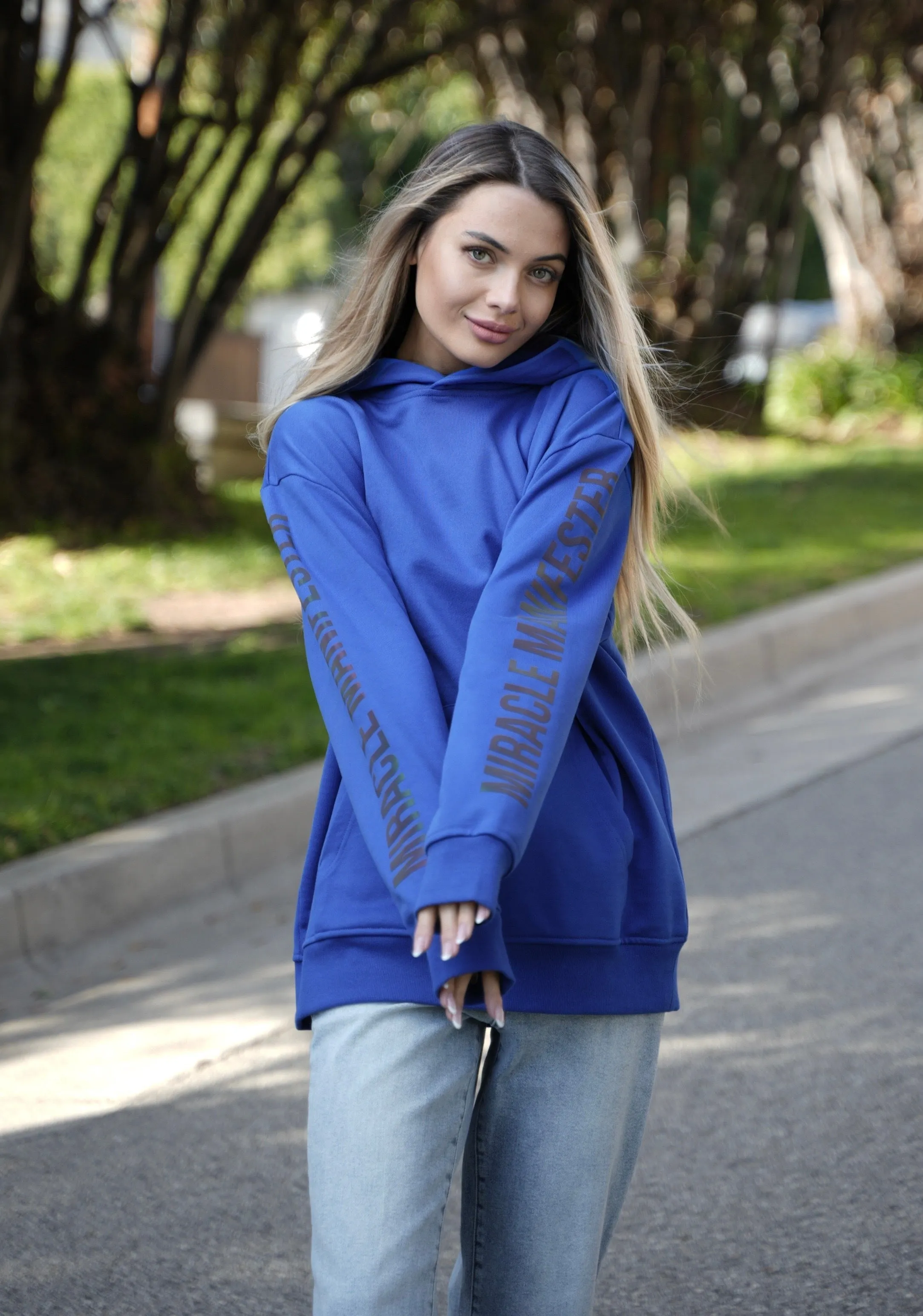 Money Tree Reflective Affirmation Hoodie - Royal Blue