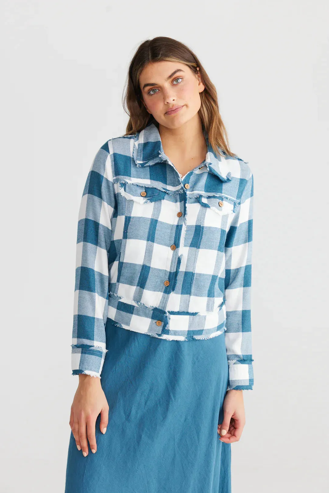 Monza Jacket in Blue Steel Check