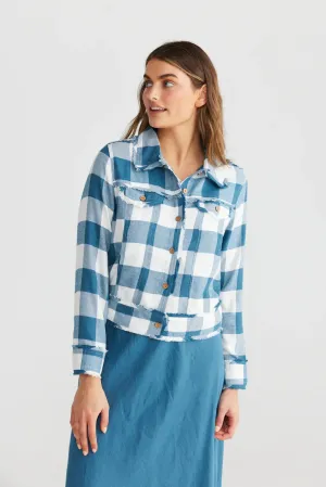 Monza Jacket in Blue Steel Check