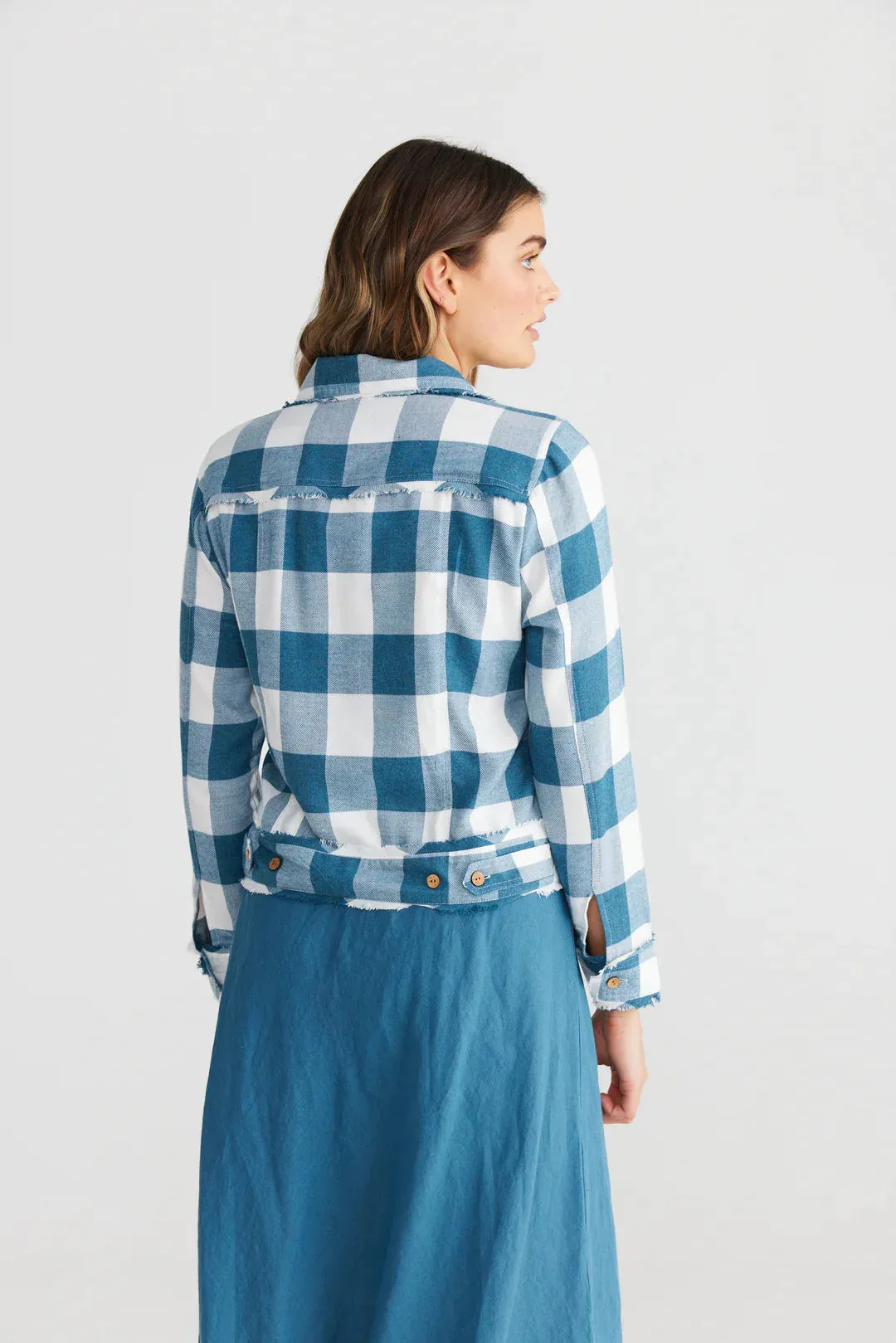Monza Jacket in Blue Steel Check