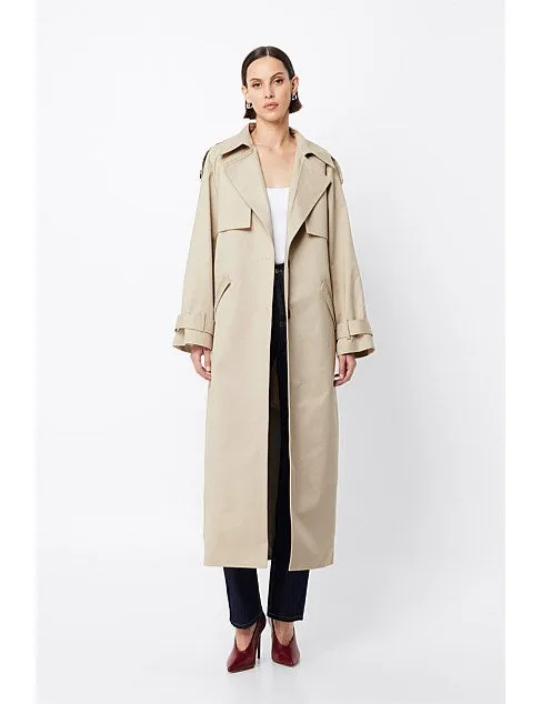 MOSSMAN - Franklin Trench Coat NATURAL