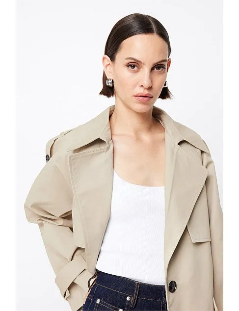 MOSSMAN - Franklin Trench Coat NATURAL