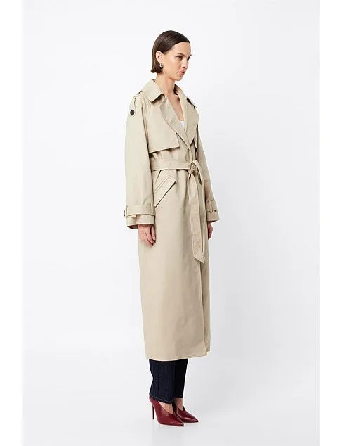 MOSSMAN - Franklin Trench Coat NATURAL