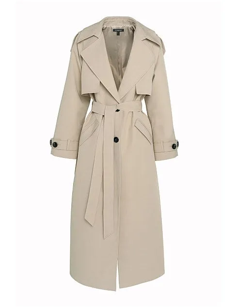 MOSSMAN - Franklin Trench Coat NATURAL