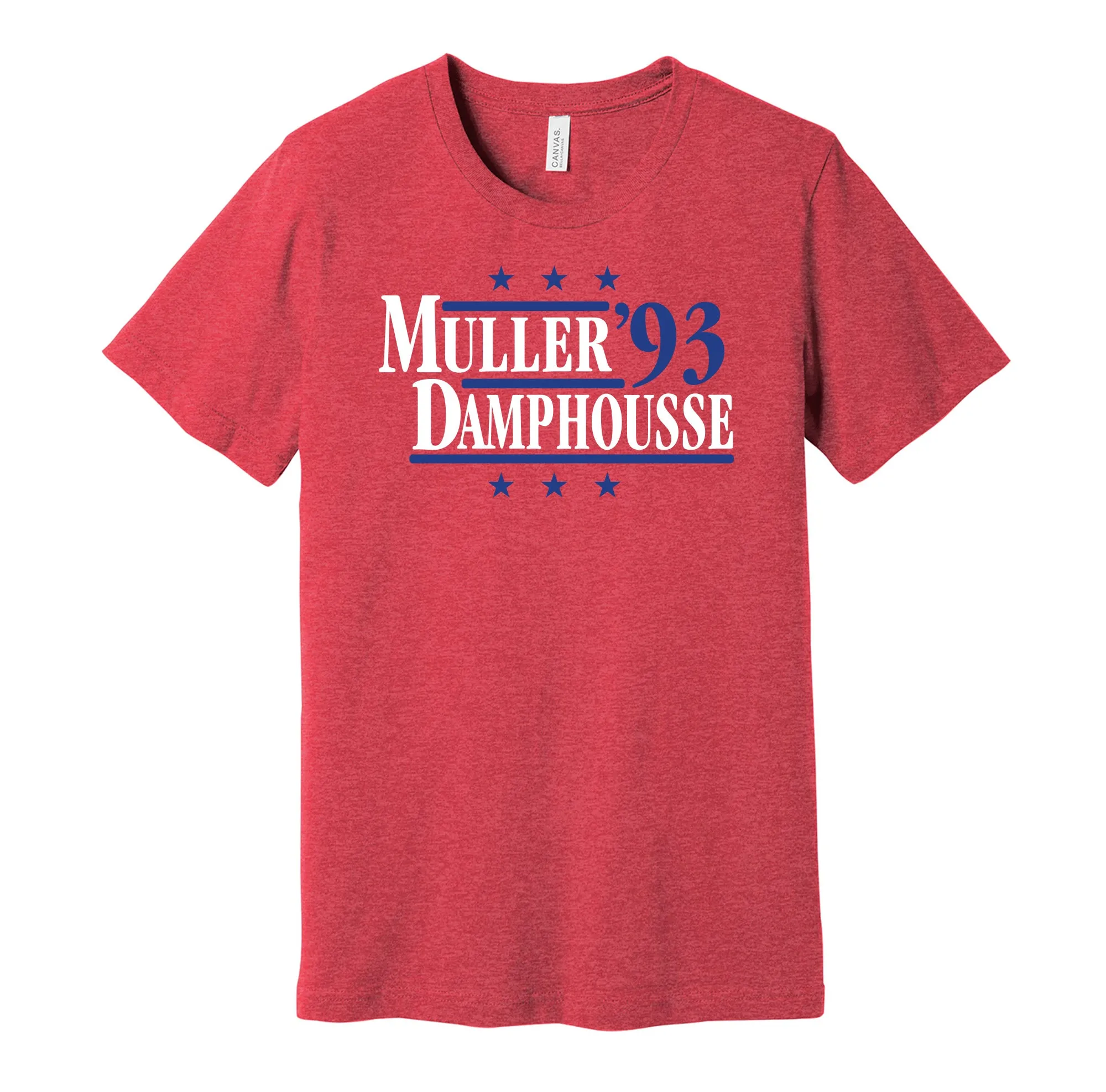 Muller & Damphousse '93 - Montreal Hockey Legends Political Campaign Parody T-Shirt - Hyper Than Hype Shirts