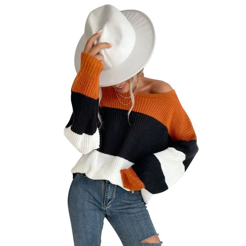 Natasha - knitted sweater with colored stripes