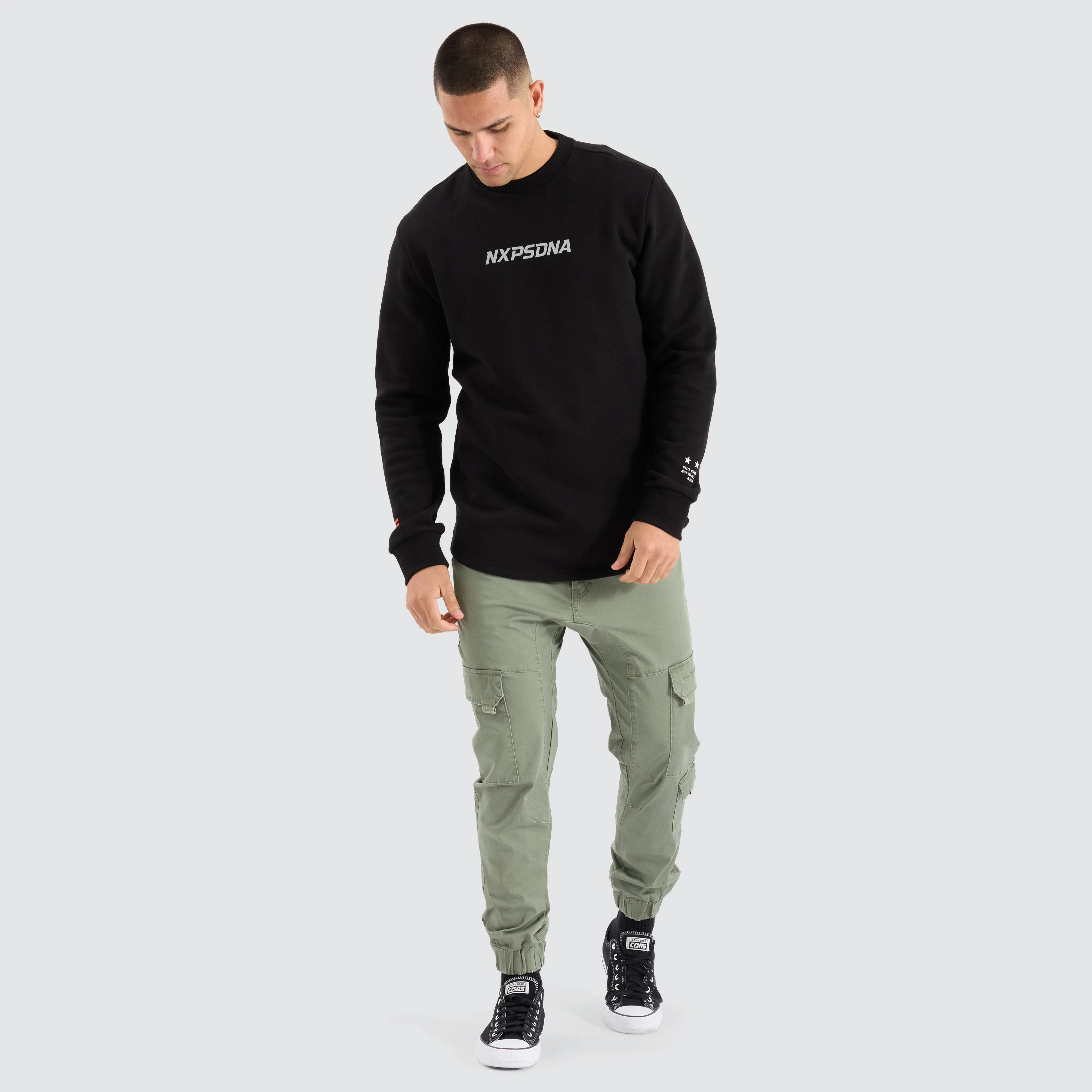 Native Dual Curved Sweater Jet Black/Asphalt