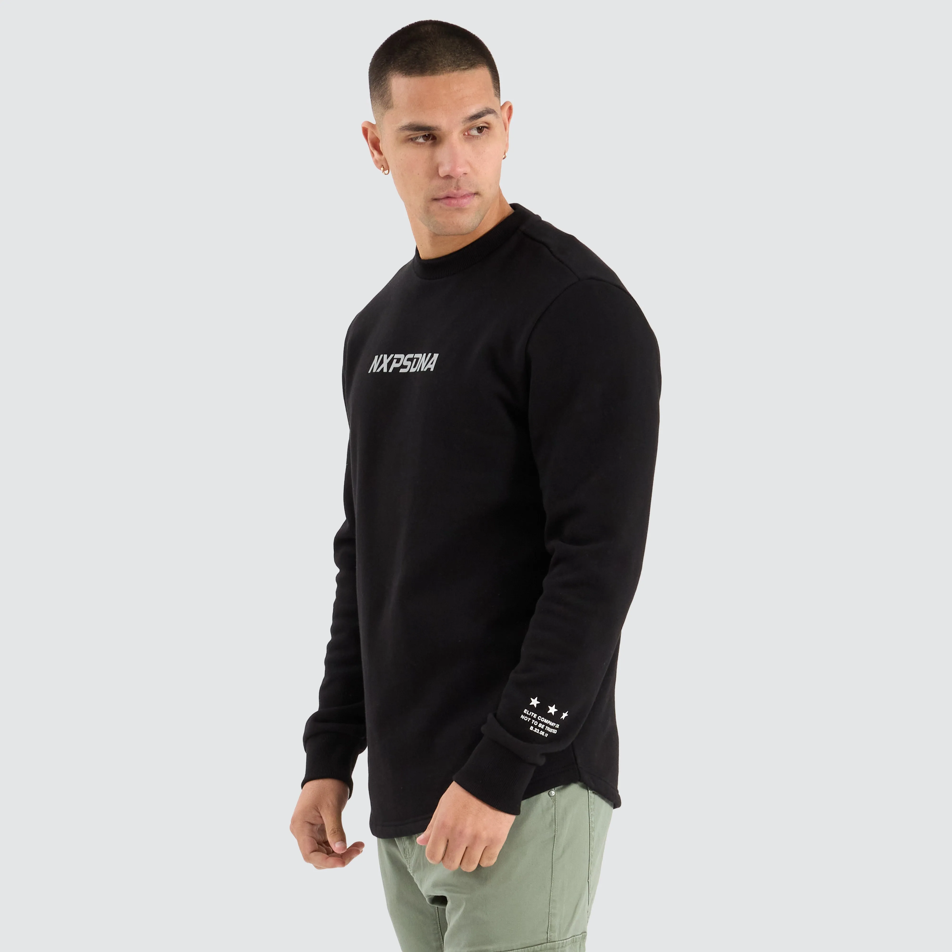 Native Dual Curved Sweater Jet Black/Asphalt