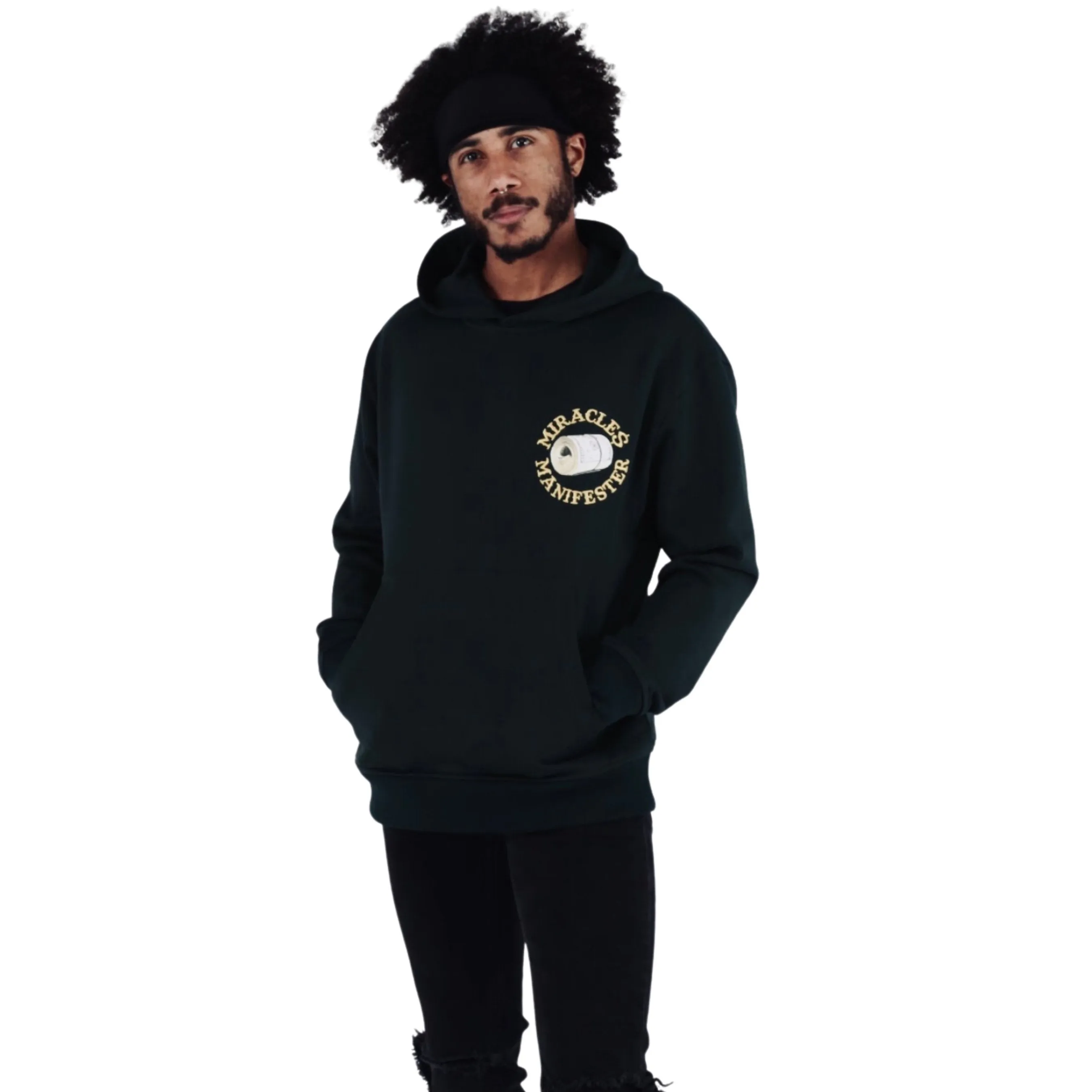 ‘Natural 9 Combinations’ Casino Embroidered Affirmation  Hoodie - Black